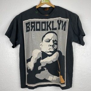 VTG The Notorious BIG Biggie Smalls Big Face Rap Tee Brooklyn Mint T-Shirt Sz L
